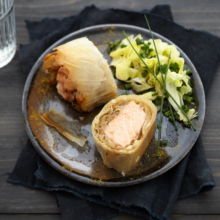 Strudel de saumon écossais Label Rouge au fenouil et oignon fondant