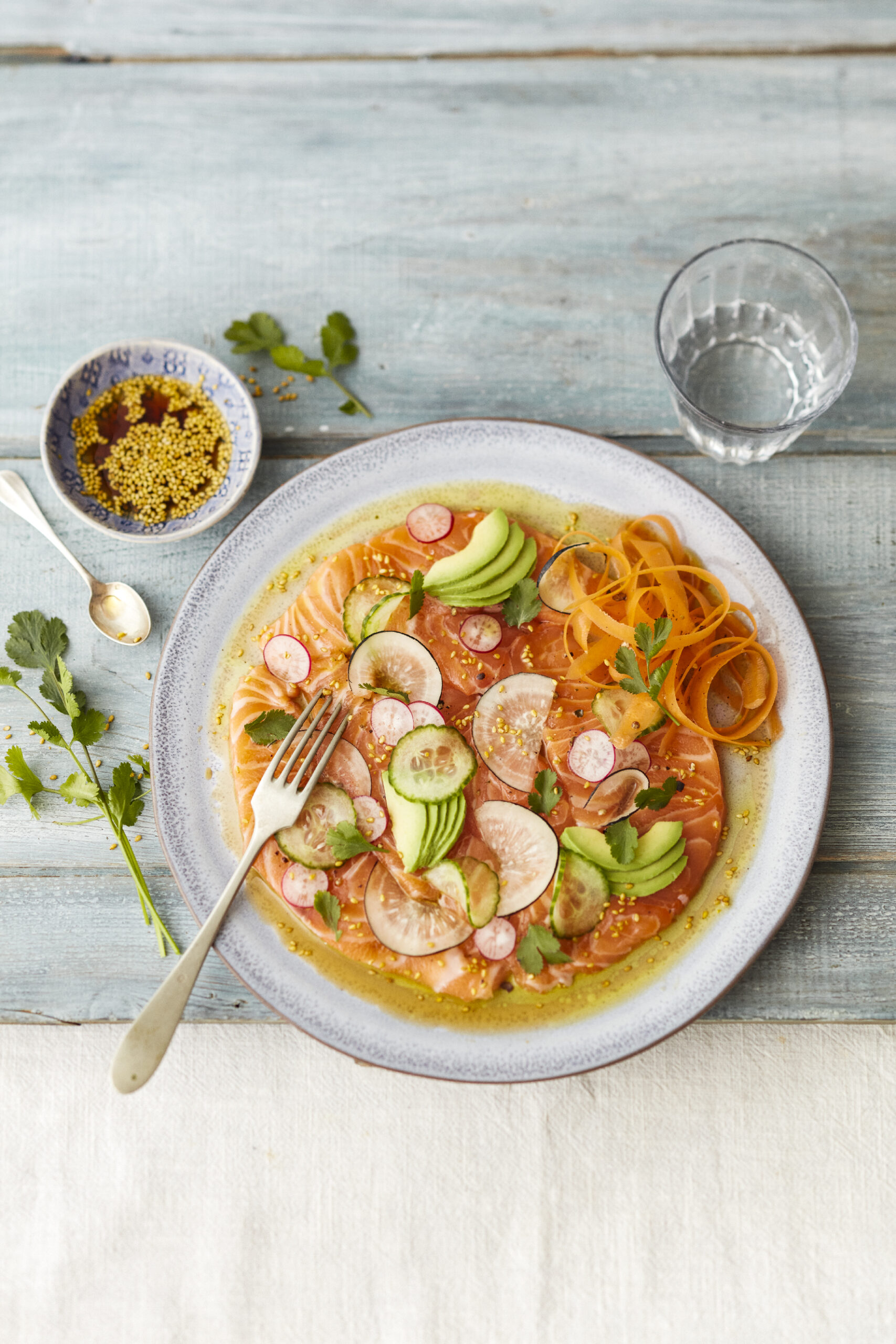 carpaccio de saumon façon shirashi 1